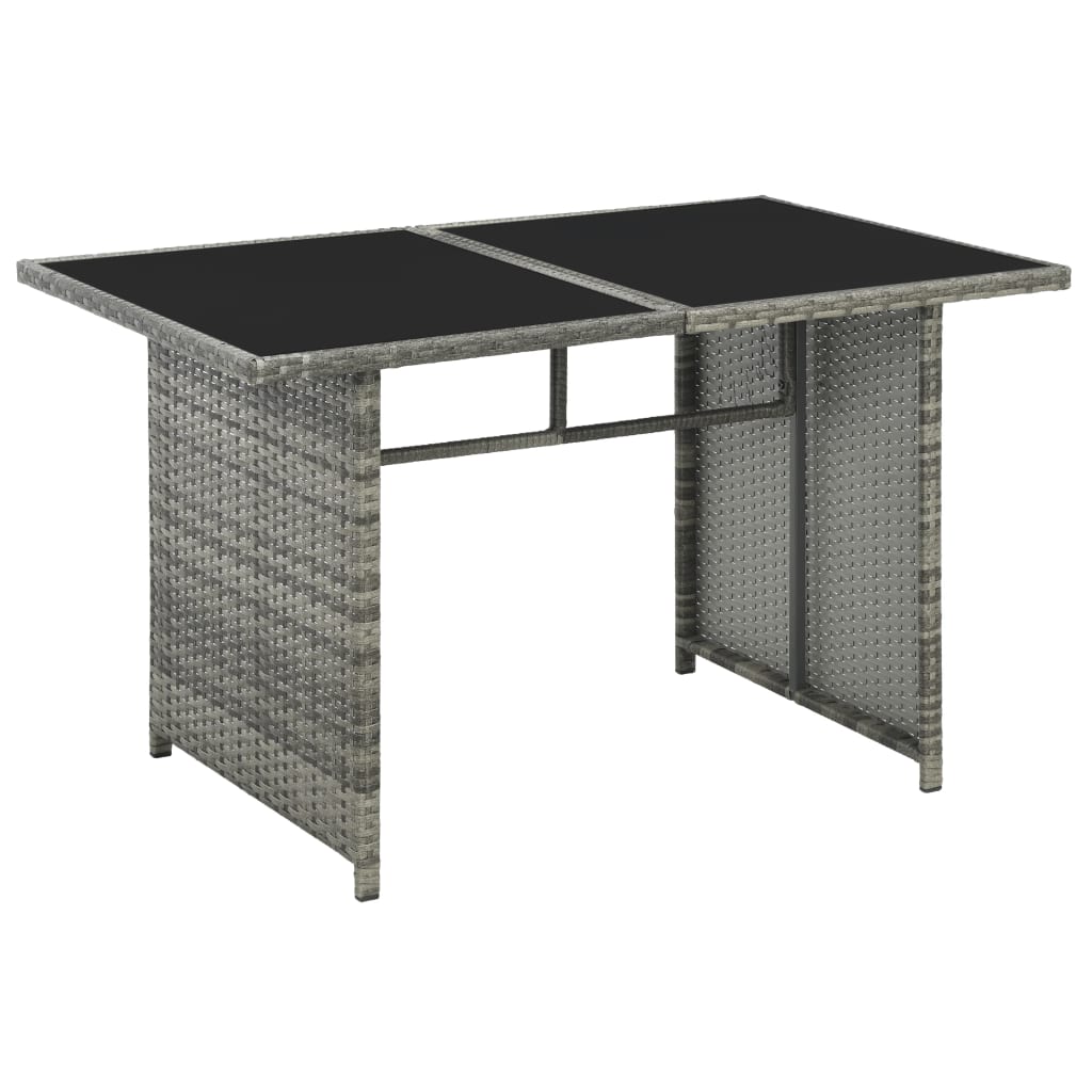Set de muebles de jardín 10 pzas y cojines ratán sintético gris