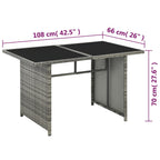 Set de muebles de jardín 10 pzas y cojines ratán sintético gris
