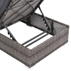 Set de muebles de jardín 3 pzas y cojines ratán sintético gris