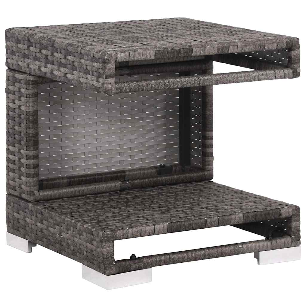 Set de sofás de jardín 7 piezas y cojines ratán sintético gris