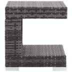 Set de sofás de jardín 7 piezas y cojines ratán sintético gris