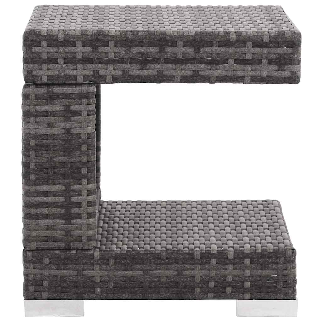 Set de sofás de jardín 7 piezas y cojines ratán sintético gris