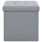 Taburetes almacenaje plegables 2 uds lino sintético gris claro