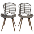 Sillas de comedor 2 unidades ratán natural marrón