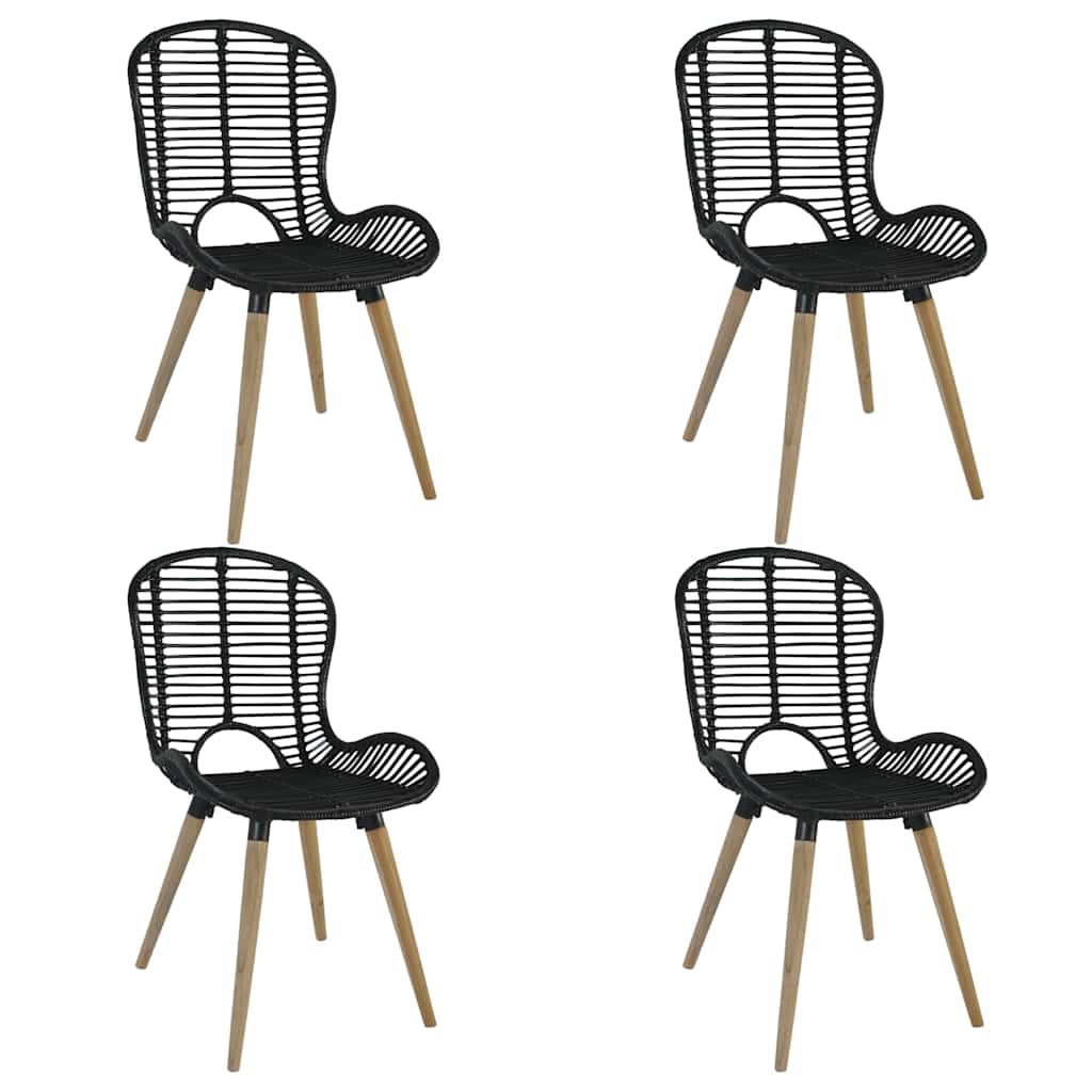 Sillas de comedor 2 unidades ratán natural marrón