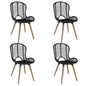 Dining chairs 2 units natural brown rattan