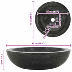 Lavabo 40x12 cm mármol negro