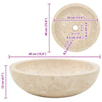 Lavabo 40x12 cm mármol color crema