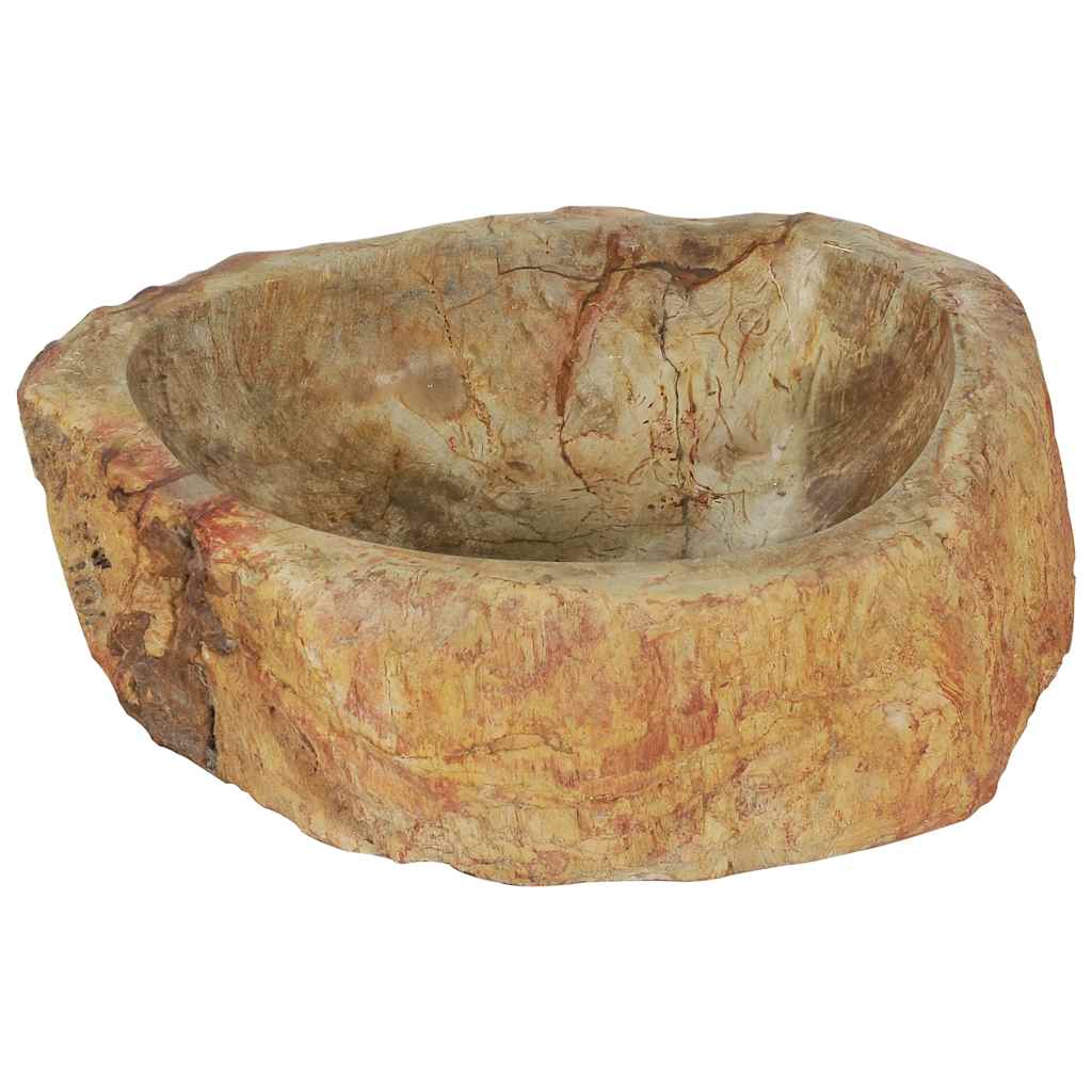 Lavabo de piedra fósil color crema 45x35x15 cm