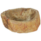 Lavabo de piedra fósil color crema 45x35x15 cm