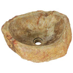 Lavabo de piedra fósil color crema 45x35x15 cm