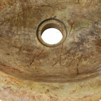 Lavabo de piedra fósil color crema 45x35x15 cm