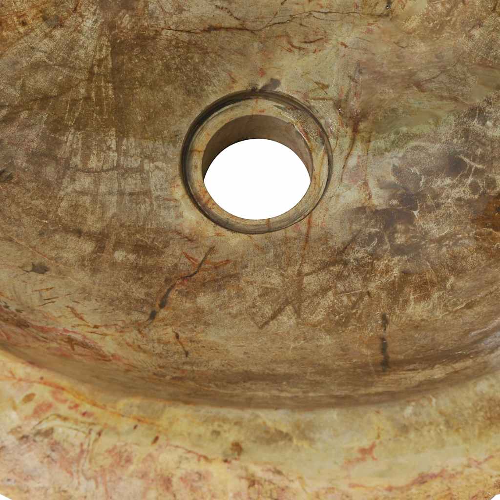 Lavabo de piedra fósil color crema 45x35x15 cm