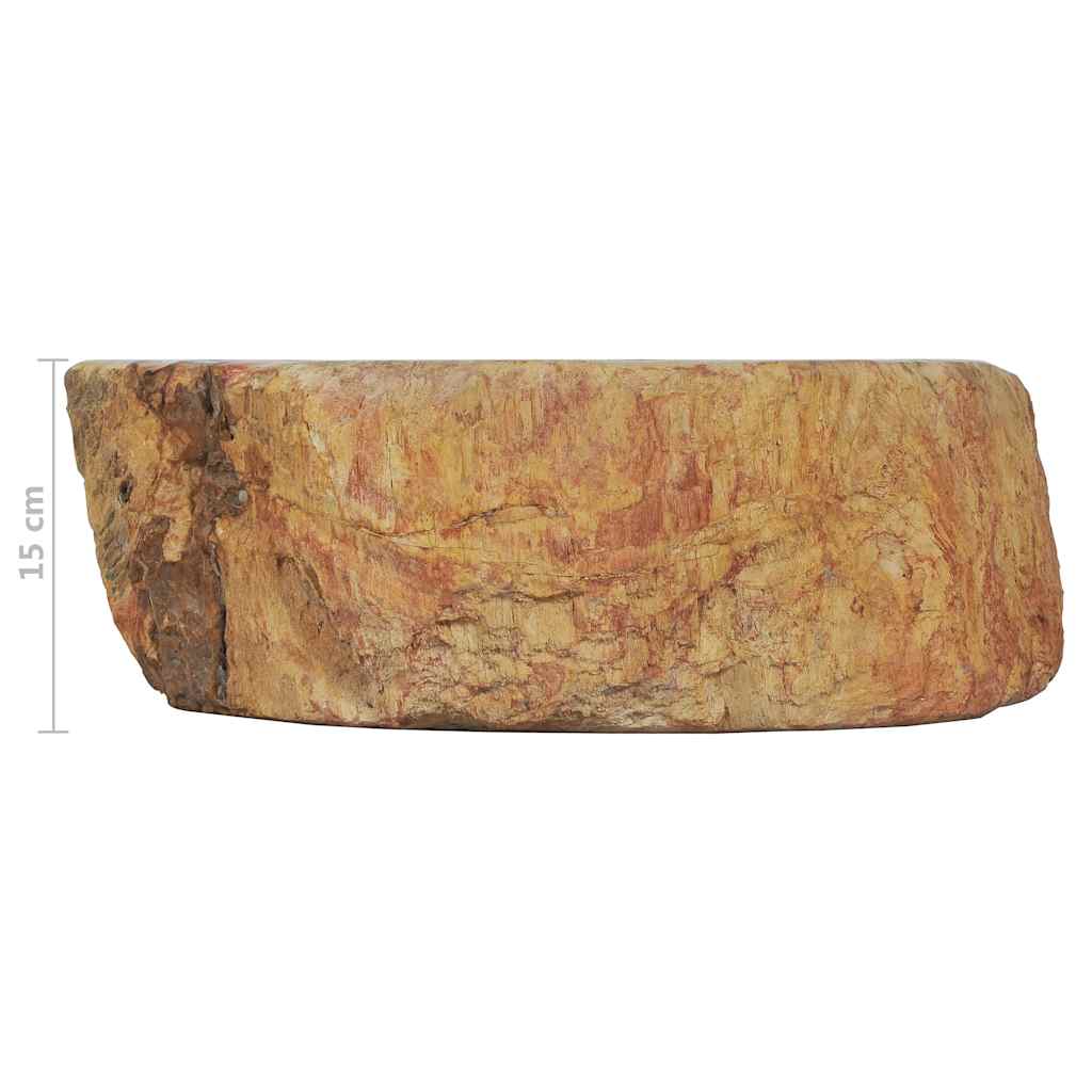 Lavabo de piedra fósil color crema 45x35x15 cm
