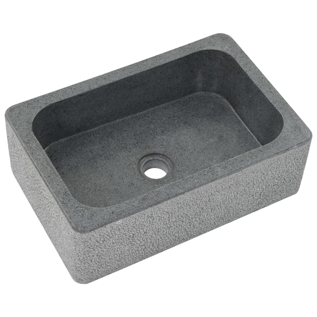 Lavabo 45x30x15 cm de piedra de río negro