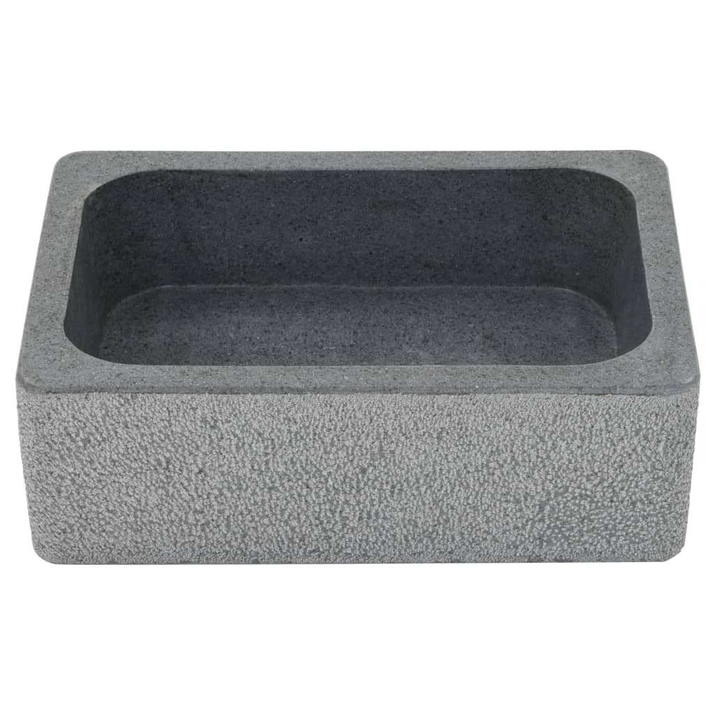 Lavabo 45x30x15 cm de piedra de río negro