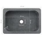 Lavabo 45x30x15 cm de piedra de río negro