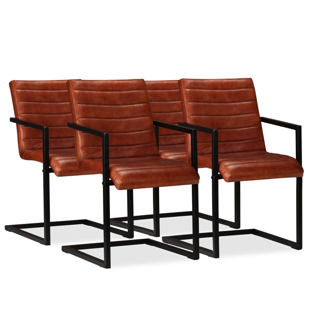 Dining chairs 2 pcs faux leather brown