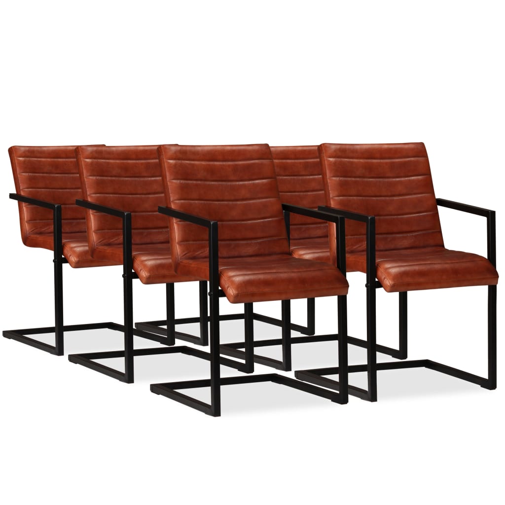 Dining chairs 2 pcs faux leather brown