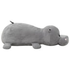 Hipopótamo de peluche gris