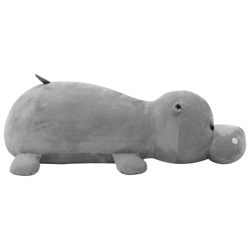 Hipopótamo de peluche gris