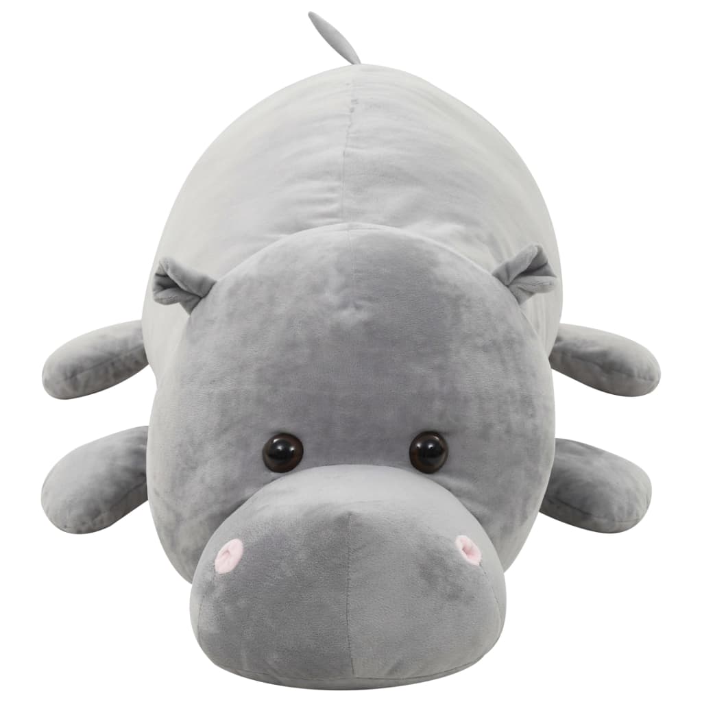 Hipopótamo de peluche gris