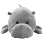 Hipopótamo de peluche gris