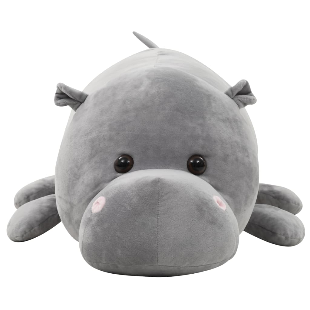 Hipopótamo de peluche gris