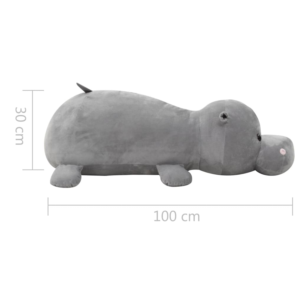 Hipopótamo de peluche gris
