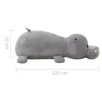 Hipopótamo de peluche gris