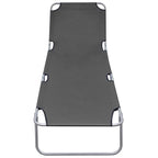 Tumbona plegable con respaldo ajustable gris