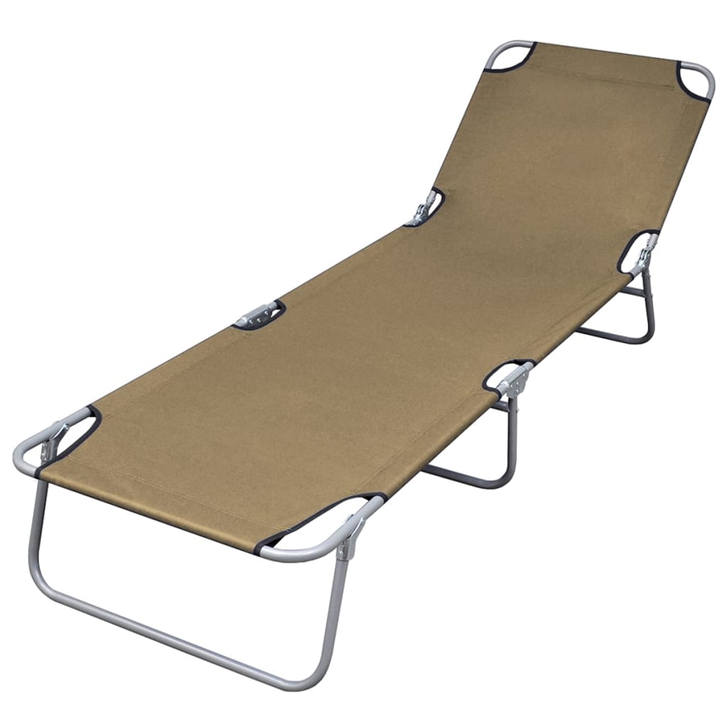 Tumbona plegable con respaldo ajustable gris
