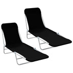 Tumbona plegable con respaldo ajustable gris
