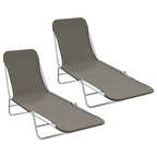 Tumbona plegable con respaldo ajustable gris