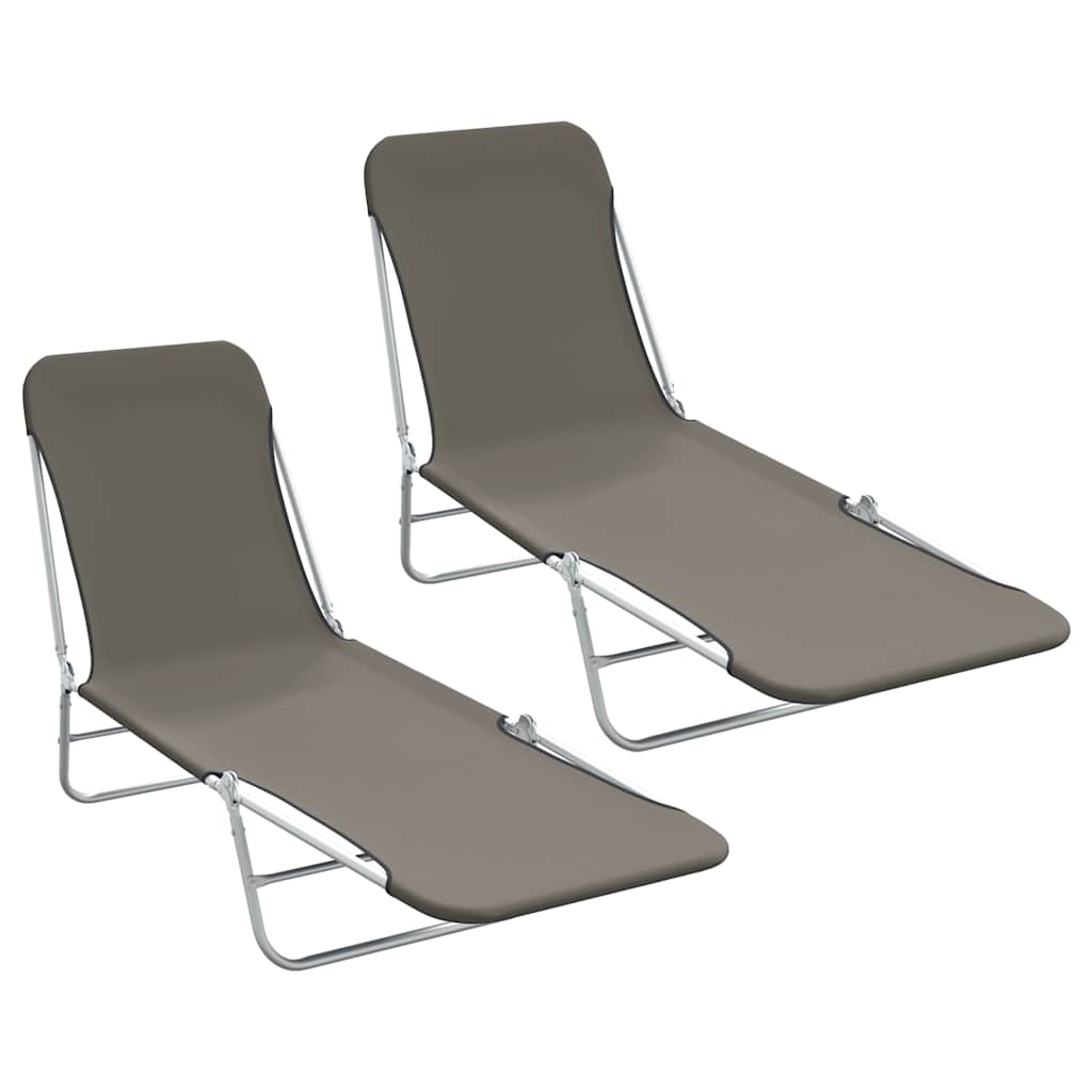 Tumbona plegable con respaldo ajustable gris