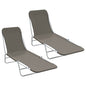 Tumbona plegable con respaldo ajustable gris