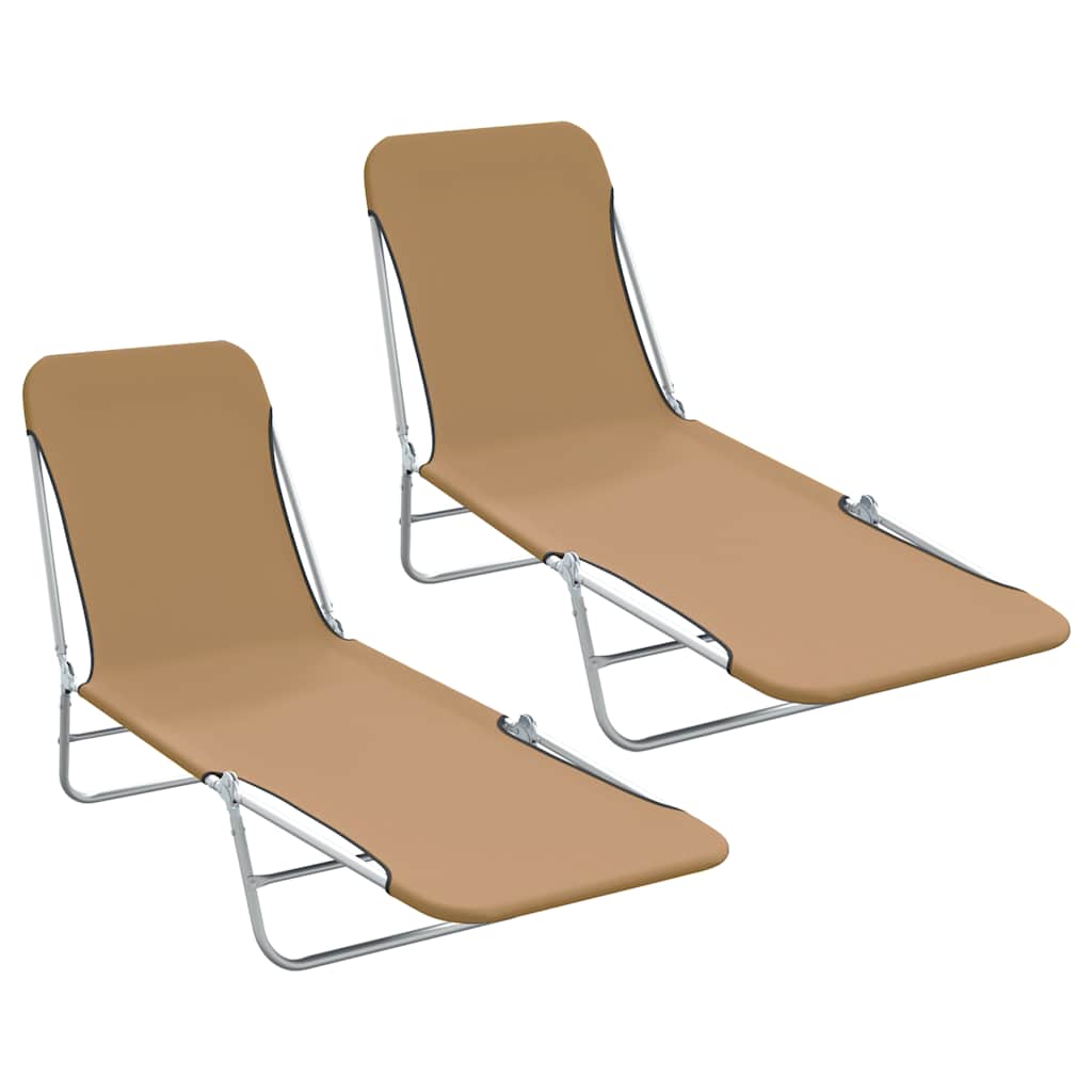 Tumbona plegable con respaldo ajustable gris