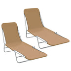 Tumbona plegable con respaldo ajustable gris