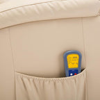 Sillón de masaje mecedora de cuero sintético crema
