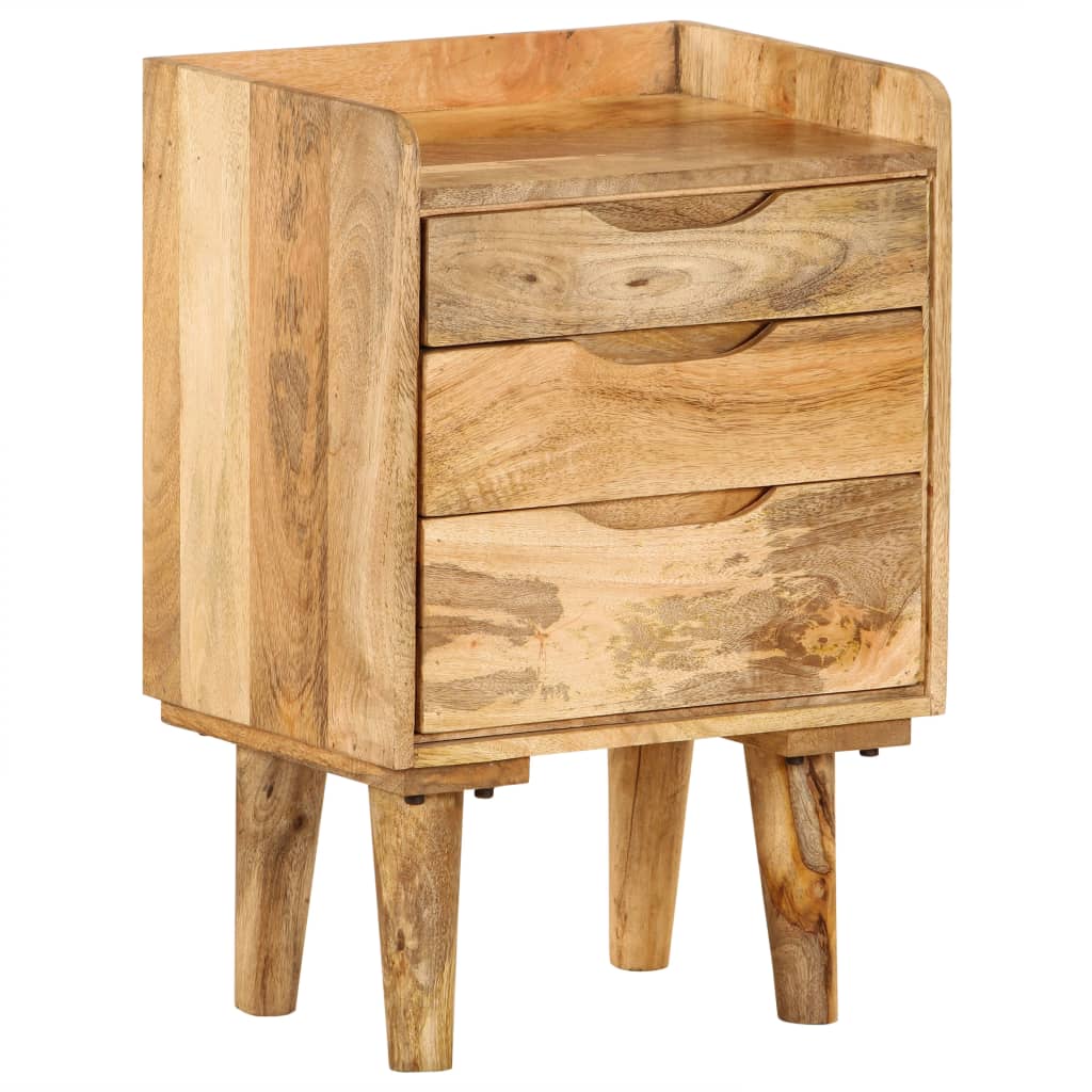 Mesita de noche de madera maciza de mango 40x30x59,5 cm