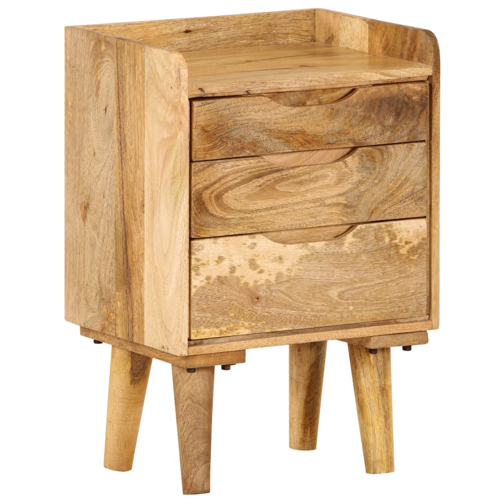 Mesita de noche de madera maciza de mango 40x30x59,5 cm