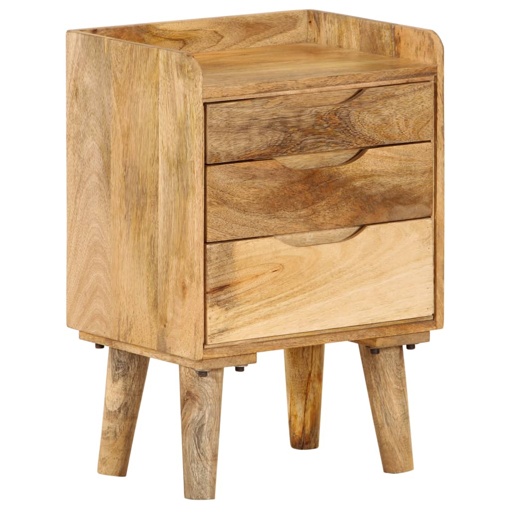 Mesita de noche de madera maciza de mango 40x30x59,5 cm