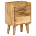 Mesita de noche de madera maciza de mango 40x30x59,5 cm