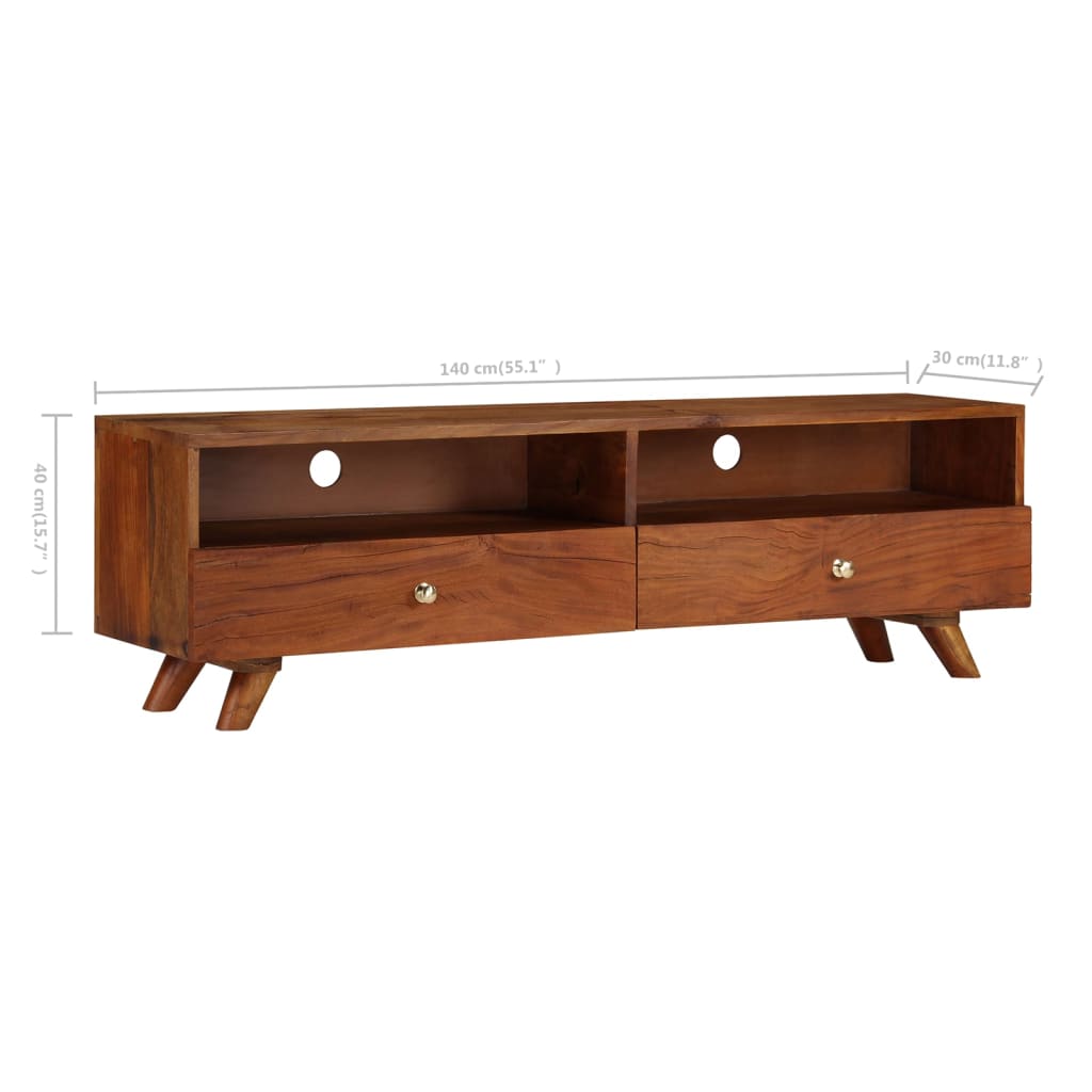 Mueble para TV de madera maciza reciclada 140x30x40 cm