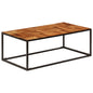 Solid acacia wood and steel coffee table 110x60x40 cm