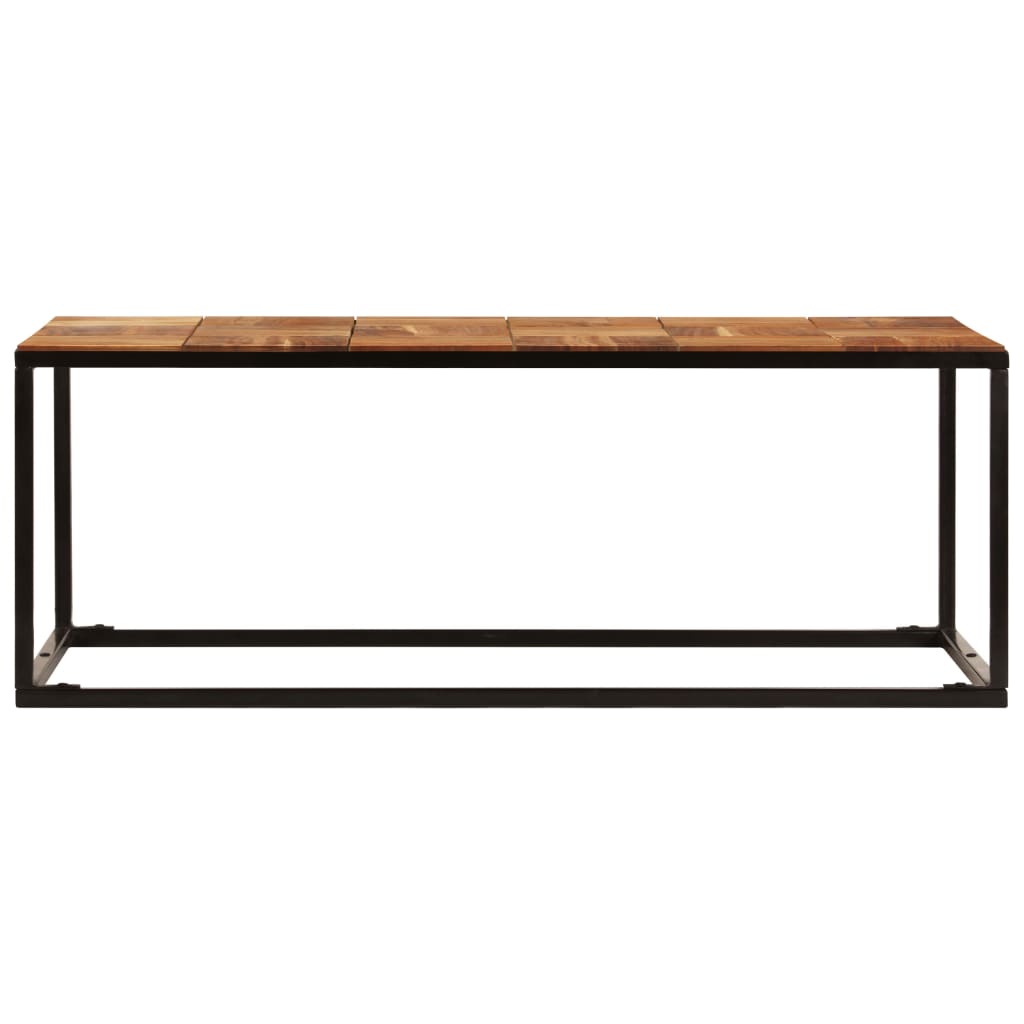 Mesa de centro madera maciza de acacia y acero 110x60x40 cm