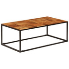 Mesa de centro madera maciza de acacia y acero 110x60x40 cm