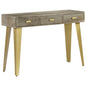 Solid mango wood console table with gray brass 110x35x76 cm