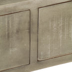 Mesa consola madera maciza de mango con latón gris 110x35x76 cm