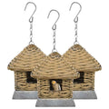 Casas para pájaros 3 unidades mimbre
